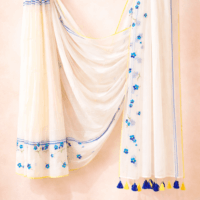 Mul Cotton Saree With Embroidery