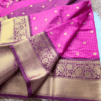 Magenta Banarasi Silk Saree