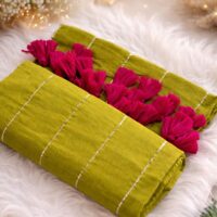 Mul Cotton Saree |
Parrot Green, Magenta Tassel